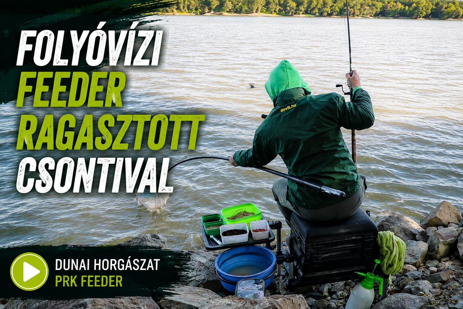 Folyóvízi feeder horgászat ragasztott csontival a Dunán