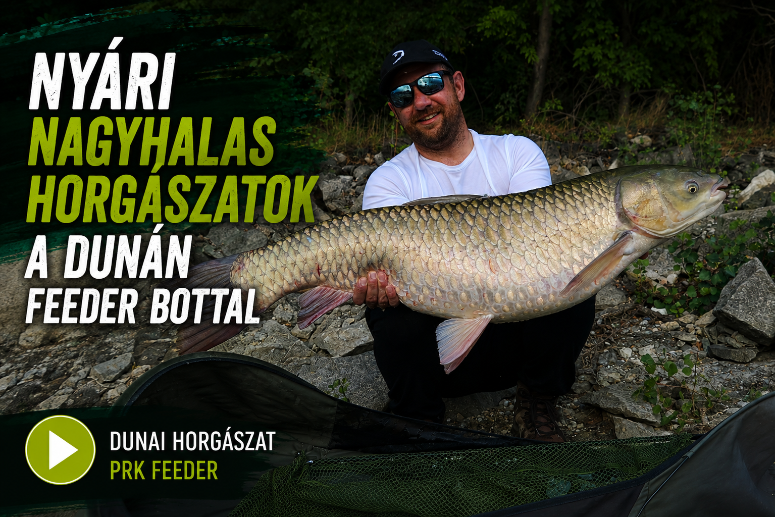 Nyári nagyhalas horgászat a Dunán feeder bottal